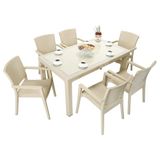 Mandella Krem Elit Rattan 90x150 Zeus Koltuk Masa Takımı