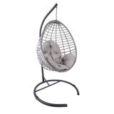 Mandella Royal Tek Kişilik Rattan Hamak Salıncak + Antrasit Minder