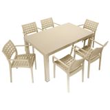 Mandella Wood 90x150 CM Cafe Çöl Beji Koltuk Masa Takımı