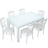 Mandella Wood 90x150 cm Silver Napolyon Camlı Sandalye Masa Takımı