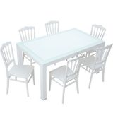 Mandella Wood 90x150 cm Silver Napolyon Sandalye Masa Takımı