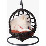 Mandella Zoo Kedi&köpek Salıncağı/yatağı Plastik Rattan El Örmesi (Küçük Boy) Kahverengi