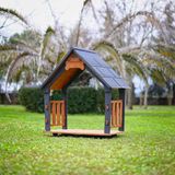 Mandu Isı Yalıtımlı Ahşap Köpek Kulübeleri Için Ekstra Gölgelik Çatı ve Taban Veranda - Medium