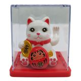 Maneki Neko El Sallayan Mini Şans Kedisi Beyaz Solar Güneş Enerjili 5x5cm S1BYZ01
