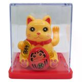 Maneki Neko El Sallayan Mini Şans Kedisi Krem Solar Güneş Enerjili 5x5cm S4KRM04
