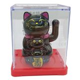 Maneki Neko El Sallayan Mini Şans Kedisi Siyah Solar Güneş Enerjili 5x5cm F10SYH10
