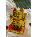 Maneki Neko Feng Shui Bereket Şans Mutluluk Çağıran Şans Kedi Sarı Gold