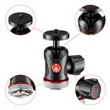 Manfrotto 492LCD küre başlı Micro (monitör, LED, mikrofon, aksiyon kamerası ve aksesuar için flaş pabucu (MH492LCD; taşıma kapasitesi: 4 kg, Ağırlık: 170 g, 1/4 inç dişli ve alt tarafta flaş pabucu))