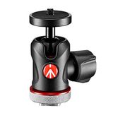 Manfrotto 492LCD küre başlı Micro (monitör, LED, mikrofon, aksiyon kamerası ve aksesuar için flaş pabucu (MH492LCD; taşıma kapasitesi: 4 kg, Ağırlık: 170 g, 1/4 inç dişli ve alt tarafta flaş pabucu))