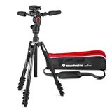Manfrotto Befree 3-Way Live Advanced Kamera Tripod kiti, Alüminyum Seyahat Tripodu, Kol Kilidi, 3 Yollu Sıvı Kafalı, Fotoğraf ve Video için, Vlog Ekipmanları, Taşıma Çantalı (MKBFRLA4BK-3WUS), Siyah