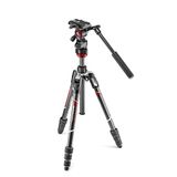 Manfrotto Befree Live Carbon Seyahat Tripodu Twist (Döner Kilit) Fluid Video Başlı Çanta Dahil (Taşıma kapasitesi: 4 kg, Paket Ölçüleri: 41 cm, Ağırlık: 1,38 kg)
