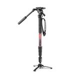 Manfrotto Eleman Mİİ Video Kiti Alüminyum sıvı Monopod kafa, ince ve hafif, 4 kg'a kadar yüklenebilir, katlanabilir sıvı taban, 4 Bölüm, döner kilitler, aynasız ve DSLR kameralar için