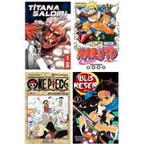 Manga Başlangıç Seti 4'lü Set / Titana Saldırı - Naruto - One Piece - Iblis Keser