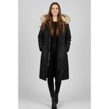 Manga Moda Kürk Kapüşonlu Uzun Şişme Mont M0160 Siyah - 38