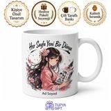 Manga Okuyanlara Japon Kültürü Anime Karakter Sağdan Sola Baskılı Kupa Bardak Hediye