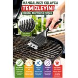 Mangal BBQ Temizlik Fırçası Paslanmaz Çelik Kıllı Izgara Temizleme Fırçası Ergonomik
