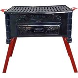 Mangal Katlanır Ayaklı Köfteci Izgaralı Mangal Emaye Çekmeceli Havanladirmali Mangal ( büyük model)