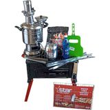 Mangal Semaver Seti Portatif Ayaklı Köfteci Mangalı (Özyalçın Lüx 01 Modeli)