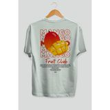 Mango Arka Baskılı Beyaz Oversize T-Shirt Erkek Kadın Pamuk Bisiklet Yaka Tişort