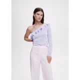 Mango Asimetrik fırfırlı kazak - XS - Leylak