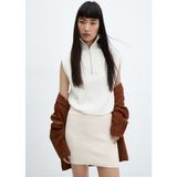 Mango Dokulu Örme Mini Etek - XS - Naturel