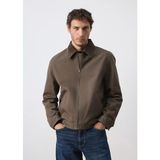 Mango Fitilli Kadife Yakalı Denim Ceket - 2XL - Kahverengi