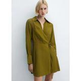 Mango Fiyonklu Anvelop Elbise - 02-Haki