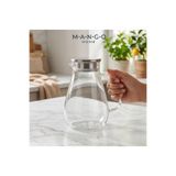 Mango Home Borosilikat Cam Sürahi 1,6 L (1600 ml) – Vakumlu Sızdırmaz Paslanmaz Çelik Kapaklı, Isıya Dayanıklı Buzdolabı Karafı