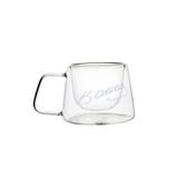 Mango Home Çift Cidarlı Borosilikat Cam Kupa 210 ml - Çay ve Kahve Bardağı - Atatürk İmzalı - Isıya Dayanıklı Double Wall - Beyaz