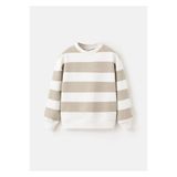 MANGO Kids %100 pamuklu çizgili sweatshirt
