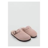 MANGO Kids İçi kürklü deri clog terlik