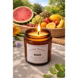 Mango Kokulu Mum -%100 Doğal Soya Mumu - Metal Kapaklı Cam Kavanozda 100 gr