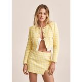Mango Kontrol Tüvit Etek - Pastel Sarı - XL