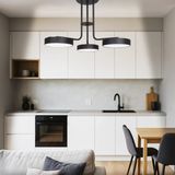Mango LED Avize Modern Başlıklı Enerji Tasarruflu Dekoratif 3 Renk Işık Salon Mutfak Çocuk Odası - Siyah - 3Lü
