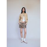 Mango Leopar Denim Mini Etek - Mavi - 36