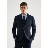 Mango Man Süper Slim Fit Kareli Takım Elbise Ceketi - Parlak Mavi - 48
