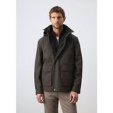 Mango Pamuk karışımlı çıkarılabilir kapüşonlu parka - 2XL - Kahverengi