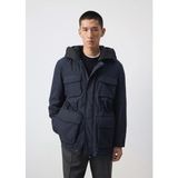 Mango Su itici kapitone parka - XL - Gece Mavisi
