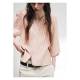 Mango Teen Çizgili ajur detaylı bluz
