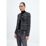 Mango Uzun Çiçekli Tüvit Ceket - Siyah - XS