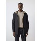 Mango Water-repellent çift taraflı kapitone parka - Siyah