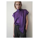 MANGO Woman %100 ipek bağ detaylı yakalı bluz