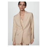 Mango Woman 27029205 Çizgili Kumaş Bej Kadın Blazer Ceket