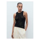 Mango Woman 57030256 Ajur Örgü Lureks Altın Sarısı Kadın Bluz