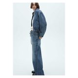 Mango Woman 57040290 Mavi Cepli Kadın Denim Ceket