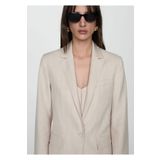 Mango Woman 67087922 İnce Çizgili Kumaş Ekru Kadın Blazer Ceket