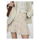 MANGO Woman Asimetrik Desenli Mini Etek