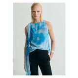 MANGO Woman Çiçekli bağ detaylı bluz