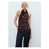 MANGO Woman Çiçekli Drape Bluz
