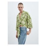 MANGO Woman Çiçekli düğüm detaylı gömlek 67007128